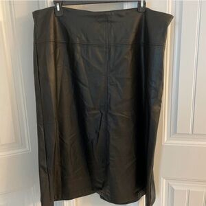 a new day Black Faux Leather Pencil Skirt